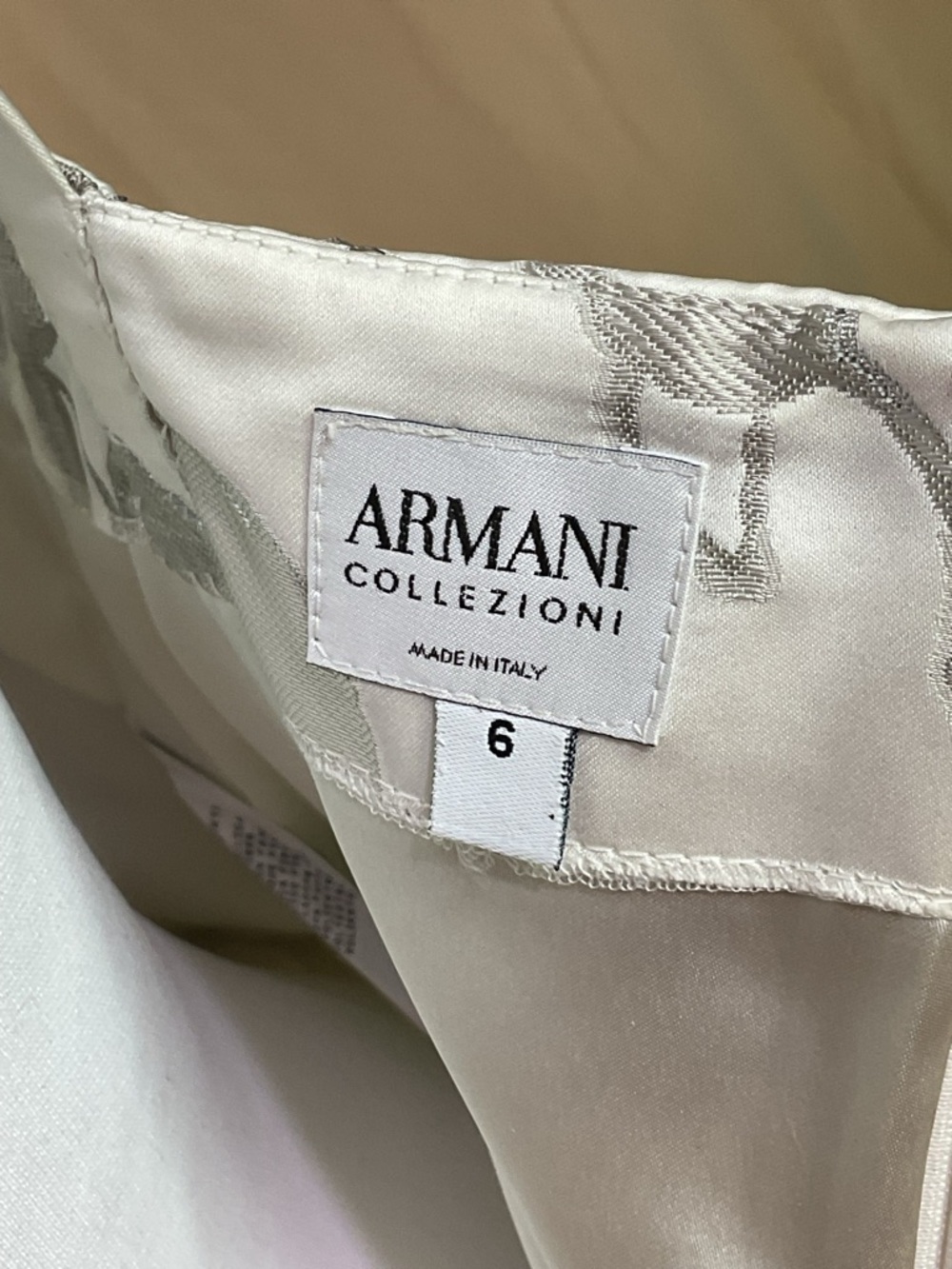 Ivory Armani Collezioni Floral Satin Sheath Dress - Picture 9 of 12
